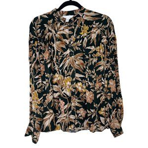 H&M Floral Blouse - Black and Tan